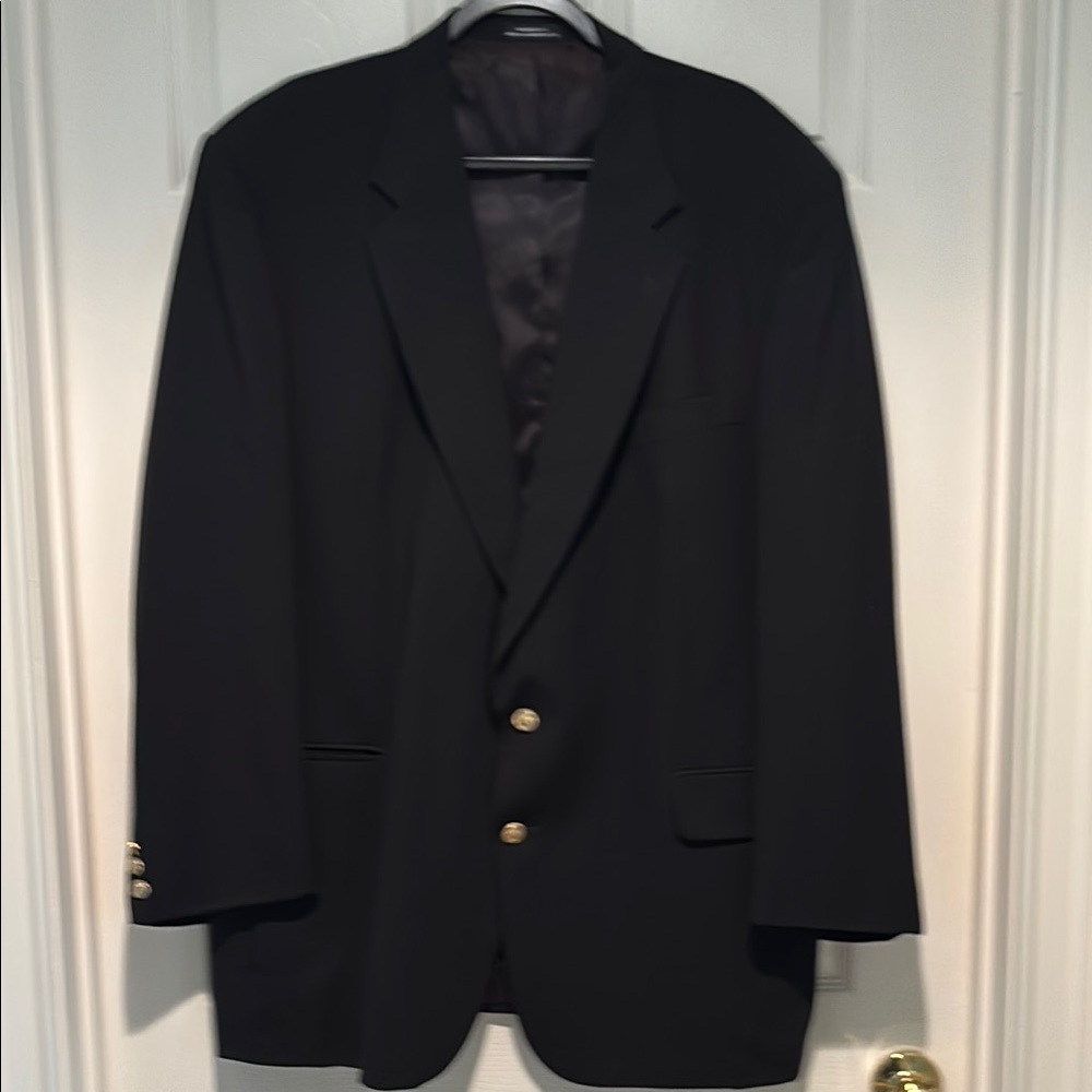 Black Sport Coat with Notched Lapels and Relaxed Fit